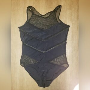 Women’s Black Mesh One-Piece Swimsuit